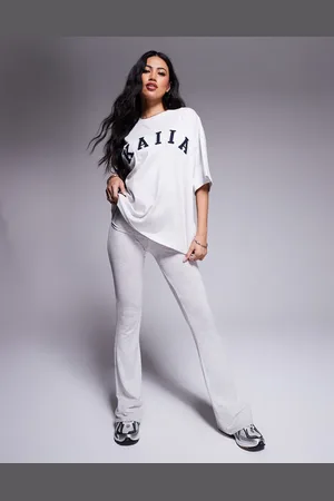 Kaiia Embroidered logo oversized t-shirt in marl