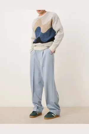 ASOS Smart wide leg trousers with front pleat in dusty