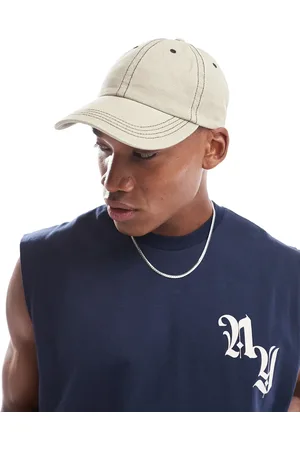 ASOS Soft cap with contrast stitch in washed stone