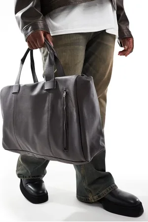 French Connection French Connection faux leather classic holdall bag in dark