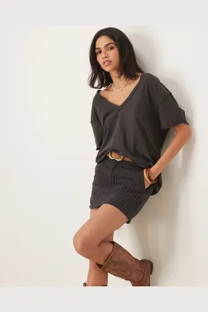 Free People Nina v-neck oversized t-shirt in