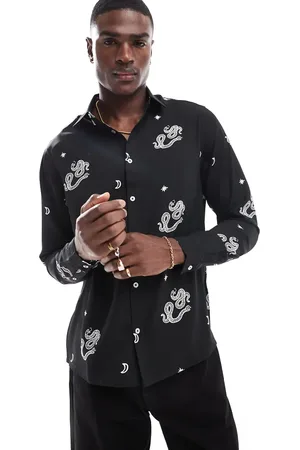 ASOS Relaxed shirt with snake print in