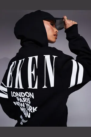 ASOS Weekend Collective oversized hoodie with stacked back logo in