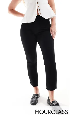 Topshop Mid rise straight cropped jean with raw hem in