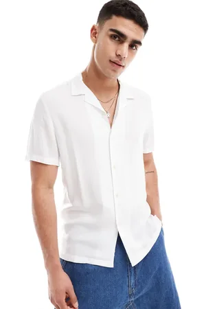 ASOS Viscose regular shirt with revere collar in
