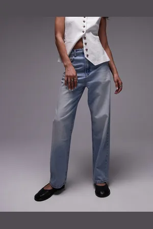 Topshop Awkward Barrel high rise jean in vintage bleach