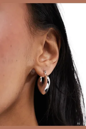 Pieces® Chunky teardrop hoop earrings in