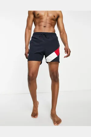 Tommy Hilfiger Flag leg logo mid length swim shorts in
