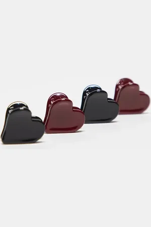 ASOS Pack of 4 hair claws with heart design in