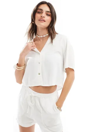 Pull&Bear Short sleeve linen shirt co-ord in