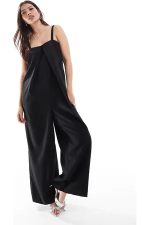 ONLY Pleat detail wide leg jumpsuit in