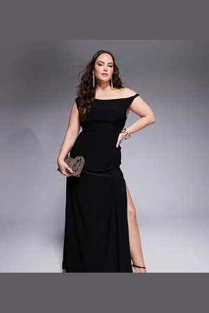ASOS ASOS DESIGN Curve twist shoulder with lace up back maxi dress in