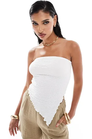 ASOS Textured bandeau top in ivory