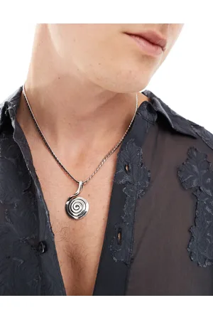 ASOS Necklace with metal round pendant in tone