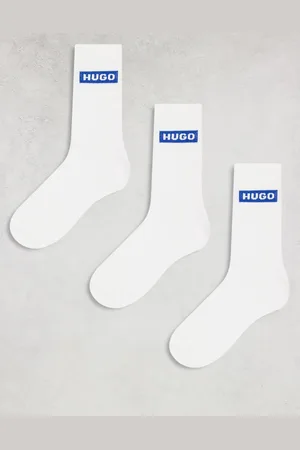 HUGO BOSS Hugo Bodywear 3 pack blue logo ankle socks in