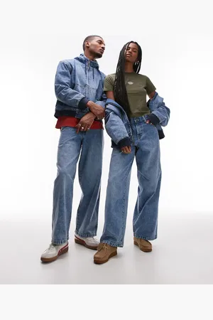 Dickies Loose wave wide leg denim jeans in light fade
