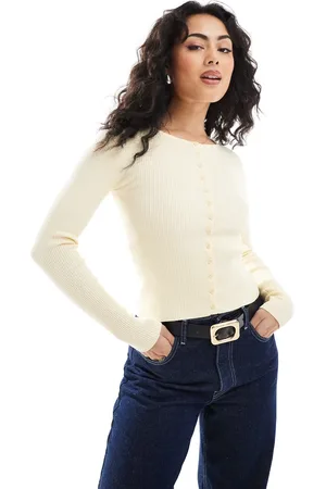 Stradivarius Fitted ribbed cardigan in
