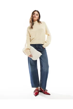 Brave Soul High neck fisherman jumper in butter