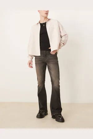 ASOS Stretch flare jeans with brown tint in washed
