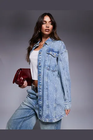 Hugo Blue Girvana oversized denim overshirt in