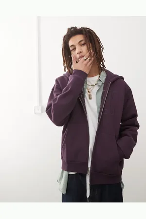 Obey Digable heavyweight zip hoodie in burgundy
