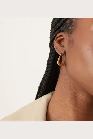 Daisy London Large square hoop earrings in 18ct plated brass
