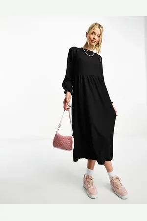 New Look Long sleeve midi smock dress in