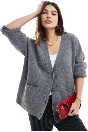 Stradivarius Oversized knitted cardigan in