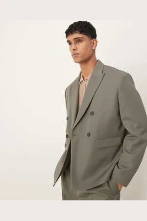 ASOS Boxy double breasted suit jacket in