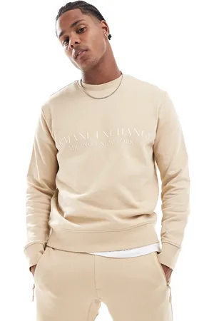 Armani Exchange Linear logo sweatshirt in beige CO-ORD