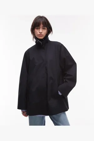 & OTHER STORIES Short trench jacket with strap funnel neck detail in navy