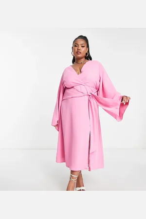 Pretty Lavish Knot front plunge midaxi dress in