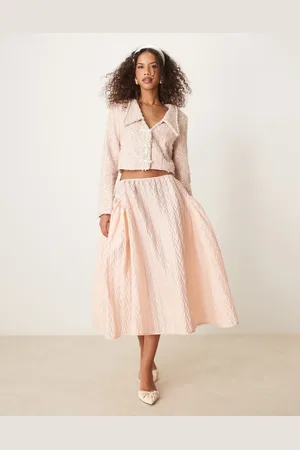Sister Jane Jacquard midi skirt co-ord in light