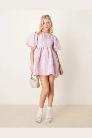 Sister Jane Jacquard mini dress in light pink and lilac