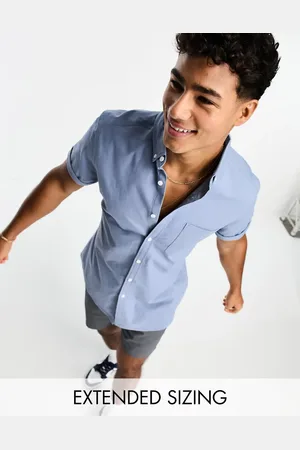 ASOS Slim fit oxford shirt in sky
