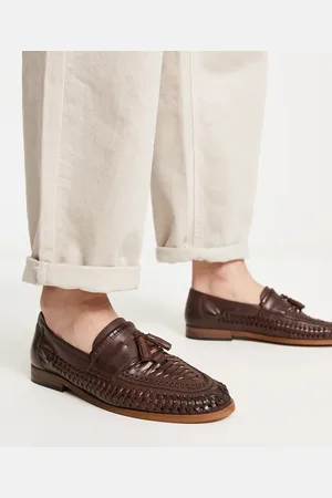 ASOS Loafers with weave detail in tan leather