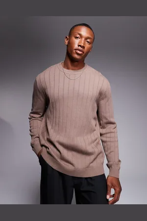 ASOS Relaxed knitted wide rib jumper in