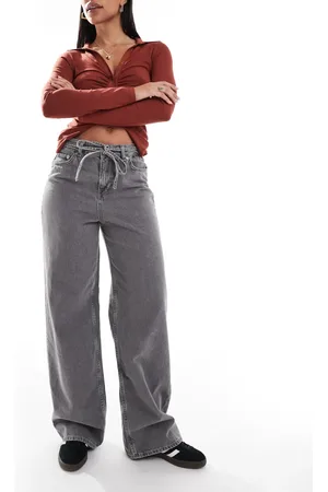 JJXX Eda Baggy fit jeans with tie front in light