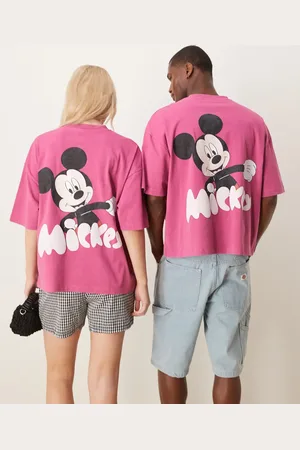 ASOS Disney unisex boxy oversized t-shirt with Mickey Mouse prints in washed