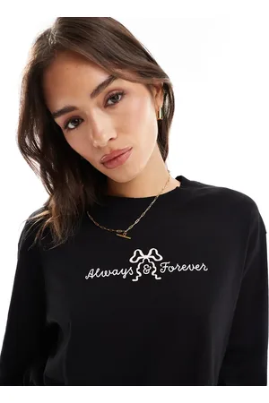 Cotton On Cotton On classic long sleeve graphic tee with always and forever graphic in