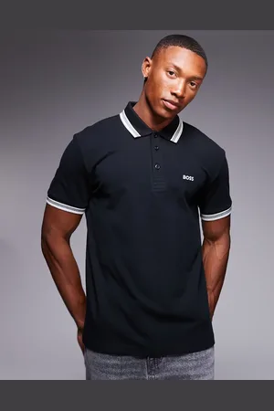 HUGO BOSS Paddy logo tipped pique polo regular fit in