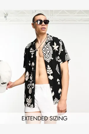 ASOS Relaxed revere shirt in aztec print