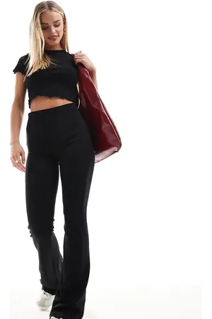 Stradivarius Petite deep waistband sculpt flare in