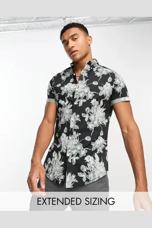 ASOS Stretch slim shirt in and grey floral print