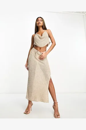 ASOS Knitted maxi skirt in sequin yarn co-ord