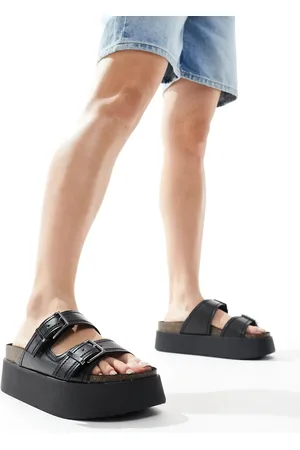 Stradivarius Two strap buckle sandal in