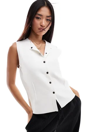ASOS Fitted knit longline waistcoat with seam detail in