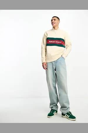 Parlez Carlucci half zip sweat in beige