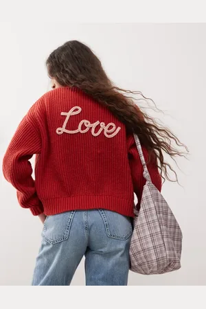 Miss Selfridge Long sleeve cardigan with embroidery in