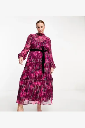 HOPE & IVY Midi dress with balloon sleeves in